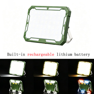 Lampe de camping LED rechargeable 6 modes, blanc chaud, rouge, bleu, stroboscopique, avec support métallique pliable pour la pêche, la réparation et les situations d'urgence - Product Image 1