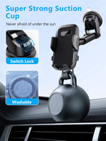 Support de téléphone portable de voiture flexible à forte aspiration 360 degrés rotatif et rétractable bras longs support de téléphone de voiture de tableau de bord pour voiture