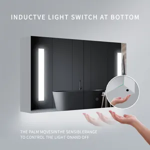 ตู้กระจก LED ทรงกลมมีไฟติดในห้องน้ำ,ไฟ LED กระจกสไตล์ใหม่จัดส่งฟรีไปยังสหรัฐอเมริกา