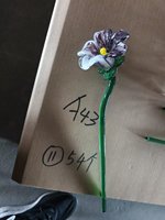 Batang Bunga Kaca Tiup Dekoratif Buatan Tangan, Figur Bunga Artistik untuk Pengisian Vas dan Dekorasi Rumah
