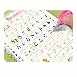 Lot de 4 cahiers de calligraphie magique pour l'apprentissage de l'anglais, livre de mots imprimés, portable, papier de haute qualité, meilleur cadeau pour enfant - Product Image 6