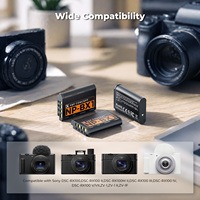 K&F Concept Cocok untuk Sony, Paket 3 Baterai Kamera NP-BX1 1240mAh dan Pengisi Daya Cepat Set Baterai Kamera Digital Isi Ulang