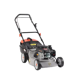 19 inch hand push lawn mower steel deck Loncin 139cc engine without throttle with brake cable plastic grass catcher