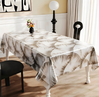Nappe Imprimée Feuilles de Palmier Exotiques Personnalisable en PVC Imperméable et Anti-Huile pour Maison de Plage, Balcon, Table à Manger, Décoration de Fête