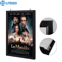 Boîte à lumière LED en aluminium personnalisée avec montage mural, anti-poussière, 10 000 lumens, 27x40 pouces, pour cadre d'affiche de cinéma/théâtre