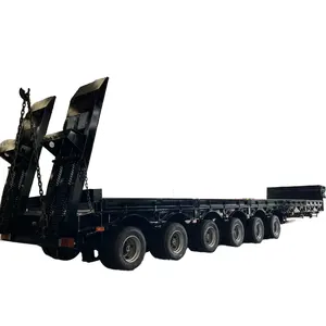 Customized Dimension 6 Axles 100 Ton Lowbed Truck Semi Trailer Lowboy Trailer For Sale
