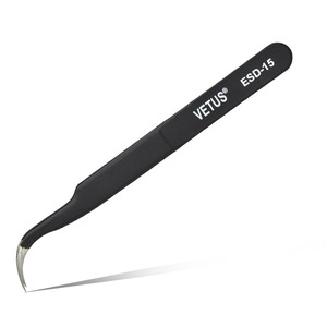 Vetus Tweezers ESD-15 Pointed Antistatic Stainless Steel <b>Precision</b> <b>Tool</b> - Product Image 2