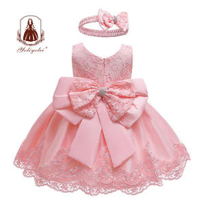 Vestido con lazo grande para bebés, ropa para niñas de 6 a 12 <span class=keywords><strong>meses</strong></span>, trajes Les Des Enfant para fiesta de cumpleaños, vestidos de flores para niñas de 1 a 6 años - Product Image 2