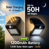 Mini lampe solaire murale, design en forme de V, luminescence double face, extérieur, IP65, étanche, avec capteur de mouvement PIR pour mur, clôture