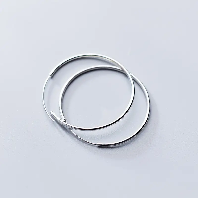 Big Round Circle Ear Ring Brincos Clássico Huggie 925 Sterling Silver Hoops Piercing Brincos Jóias Finas para As Mulheres