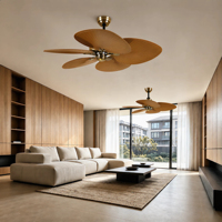 Ventilateur de plafond à LED avec lumière, 5 pales, design moderne, moteur silencieux, mode été/hiver, télécommande, 6 vitesses