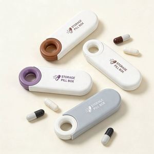 Caja de Almacenamiento de Pastillas de Viaje Tipo Cápsula, Estilo Nuevo, en Oferta, Mini Estuche de Plástico con Tapa Abatible para Pastillas - Product Image 1