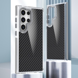 GSCASE Nouveau matériau Fibre de carbone à motifs bicolores <span class=keywords><strong>TPE</strong></span> Clear Hard PC Back Cover Anti Drop Phone Case For Samsung S24 Plus - Product Image 3
