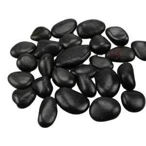 Galets ovales noirs naturels en gros, hautement polis, écologiques, modernes, pour jardin, pluie de fleurs, pour aménagement paysager décoratif - Product Image 1
