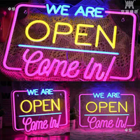 Enseigne lumineuse LED publicitaire personnalisée pour vitrine de magasin commercial, enseigne néon LED « Ouvert » pour la décoration de vitrine de magasin de vêtements ou de produits de beauté