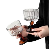 Verre à dessert vintage sur pied 200 ml, gobelet à boire en verre gaufré pour glaces, coupes glacées, fêtes et maison