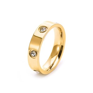 Anillo de Acero de Titanio de Lujo Ligero y de Alta Gama, Sin Color, Diseño de Seis Diamantes para Mujer, Estilo Frío y Moderno para Parejas - Product Image 5