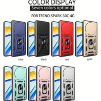 Étui de protection antichoc pour appareil photo pour Tecno Spark 6 Go 2025 8C Camon 30 Spark 30 Pro avec support magnétique pour voiture et anneau de protection