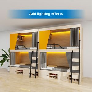 Cama litera doble extragrande moderna <span class=keywords><strong>con</strong></span> <span class=keywords><strong>escalera</strong></span> ancha y construcción de madera resistente para dormitorio principal - Product Image 3
