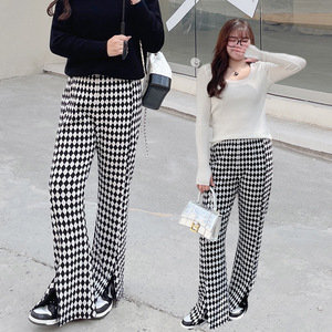 กางเกงขาตรงลายตารางหมากรุกขนาดใหญ่พิเศษของผู้หญิงกางเกงสลิมมิ่งอินเทรนด์ไฮสตรีทสำหรับฤดูใบไม้ร่วงฤดูหนาว N8227 - Product Image 5