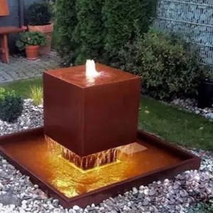 Étang de fontaine de chute d'eau de <span class=keywords><strong>jardin</strong></span> de nappe phréatique en acier Corten - Product Image 1