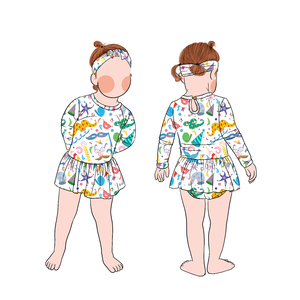 ชุดรอมเปอร์กระโปรงระบายสำหรับเด็กผู้หญิง ลายพิมพ์ตามสั่ง ผลิตจากใยโปรตีนนม พร้อมกระดุมแป๊ก รุ่น Little Glow Kid คอลเลคชั่นใหม่ - Product Image 2