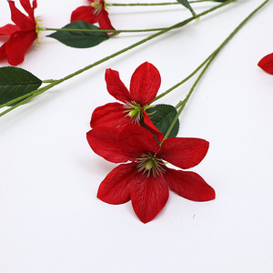 Fleurs artificielles de clématites Xinchengzhi, bouquet en soie de 30 cm à 100 cm, décoration de mariage et de maison - Product Image 3