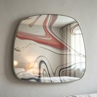 Miroir mural imprimé abstrait, œuvre d'art décorative, miroir encadré de luxe, peinture pour la décoration murale du salon à la maison