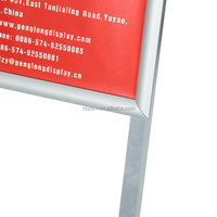 Support d'affichage vertical pliable en aluminium argenté de 25 mm pour affiches 18x24'' pour intérieur et extérieur