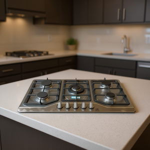 Piano Cottura a Gas Incasso Elite 86cm 5 Fuochi in Acciaio Inox con Griglia in Ghisa e Controllo a Manopola per Uso Domestico - Product Image 2