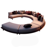 Ensemble de table basse et canapé en teck avec cadre en aluminium, coussins imperméables, moderne et confortable, mobilier d'extérieur de haute qualité pour hôtel