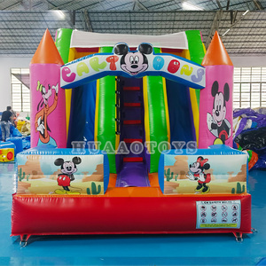 Maison de rebond gonflable extérieure commerciale Combo à thème <span class=keywords><strong>Mickey</strong></span> Mouse avec toboggan sec Château videur à thème animal préféré des enfants - Product Image 3
