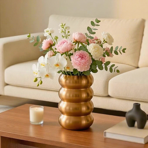 Metal Flower Vase for <b>Home</b> Decor Table Top Decorative Flower Vase for Living Room Bedroom Office Modern Centerpiece - Product Image 4