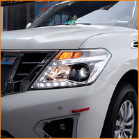Pour Nissan Patrol Y62 2012-2017, ensemble de phares à LED noirs DRL, lentille de projecteur Bi-LED, signal séquentiel, Plug and Play, paire