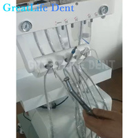 Unité dentaire mobile Greatlife Dent avec lumière LED et compresseur d'air, poste de travail portable à turbine pour clinique vétérinaire/humaine