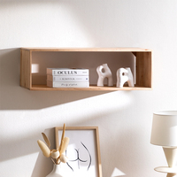 Étagère murale en bois simple et moderne Vêtements portables Chapeaux Affichage Meubles de maison Organisation murale en bambou