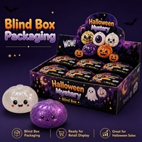 Jouet Squishy Lumineux Halloween & Licorne en forme de Boulette, Anti-stress à Rebond Lent, Balle Squishy Citrouille pour Kits de Présentation au Bureau