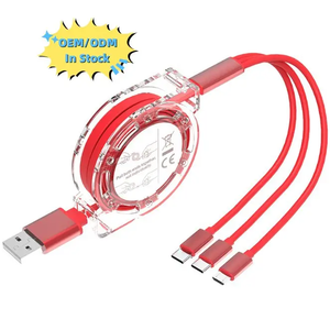 Biểu Tượng Tùy Chỉnh Đa Chức Năng Có Thể Thu Vào 1M TPE 3in1 Sạc Cáp <span class=keywords><strong>USB</strong></span> Sạc Nhanh Dòng Dữ Liệu 3 Trong 1 Sạc Cáp Cho Quà Tặng OEM - Product Image 1