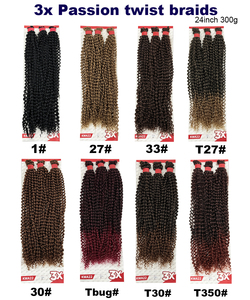 Extensiones de Cabello para Trenzas Jerry Curl Long 3x Water Wave, Micro Trenzas de 24 Pulgadas Pre-Enlazadas, <span class=keywords><strong>Kima</strong></span> Passion Twist 300g, Extensiones de Cabello para Crochet - Product Image 2
