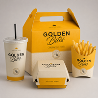 Boîte en papier personnalisée avec logo pour emballage alimentaire (hamburger, poulet frit, frites) – Contenant jetable pour la livraison – Fournisseur pour chaînes de restauration rapide et décontractée