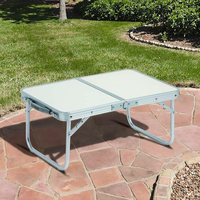 Table de pique-nique pliante moderne en aluminium et acier, table à manger portable à pieds courts pour cuisine extérieure, camping et utilisation en parc