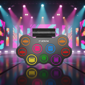 Batterie de percussions électroniques professionnelle portable et pliable avec alimentation USB/batterie, construction en acier pour débutants - Design coloré - Product Image 4