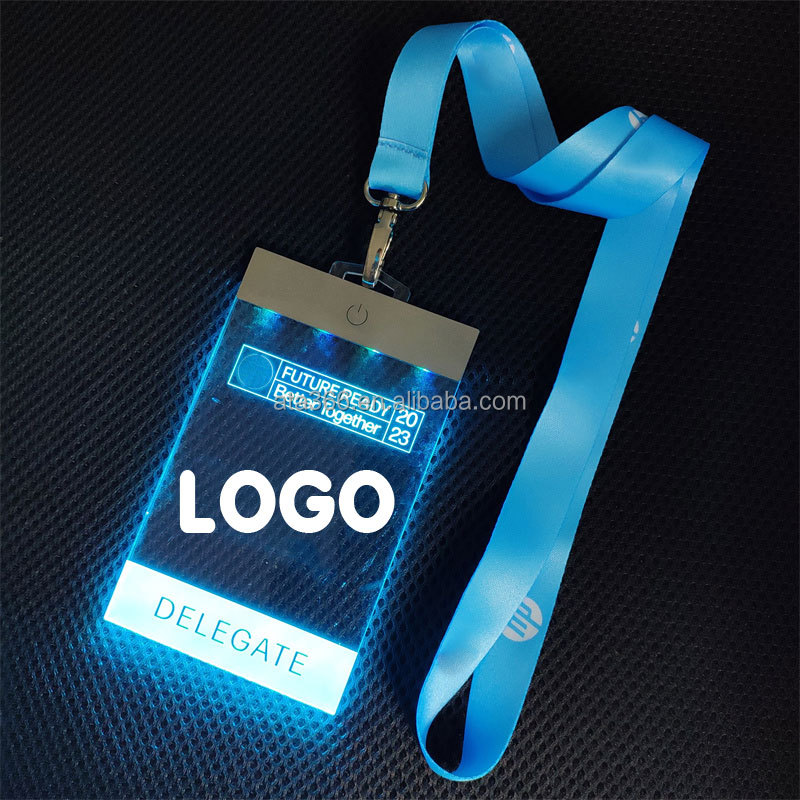 2 LED Employee Retractable Lanyards with Logo Custom