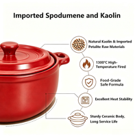 Marmite à soupe en céramique antiadhésive légère compatible avec les cuisinières à gaz, résistante à la chaleur, fabriquée en Petalite importé à haute température