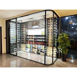 BARLEY cellar 2024 new design display wine cellar wall with fan cooling system