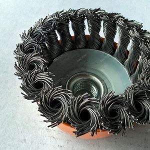 Hot Sale Orange Stainless Steel Twisted Knotted Grinder <b>Wire</b> Cup <b>Brush</b> for Polishing - Product Image 6