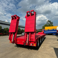 60 tonnes 100 tonnes chargeur Lowboy extensible hydraulique lit bas camion semi-remorque 3/4/5 essieux Cargo & Utility remorques à vendre