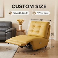 Fauteuil d'angle contemporain en cuir véritable avec inclinaison électrique, design peu encombrant pour la maison, le bureau et l'hôtellerie