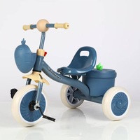 Tricycle en métal pour enfants avec pédales, panier de rangement pour les jeux en plein air