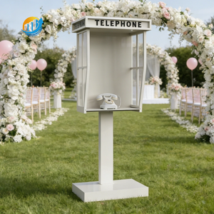 Decorazione per Matrimoni all'Aperto, Moderna Cabina Telefonica in Metallo, Espositore per Guestbook Audio-Video, Telefoni Senza Fili - Product Image 2